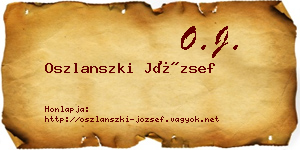 Oszlanszki József névjegykártya